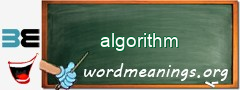 WordMeaning blackboard for algorithm